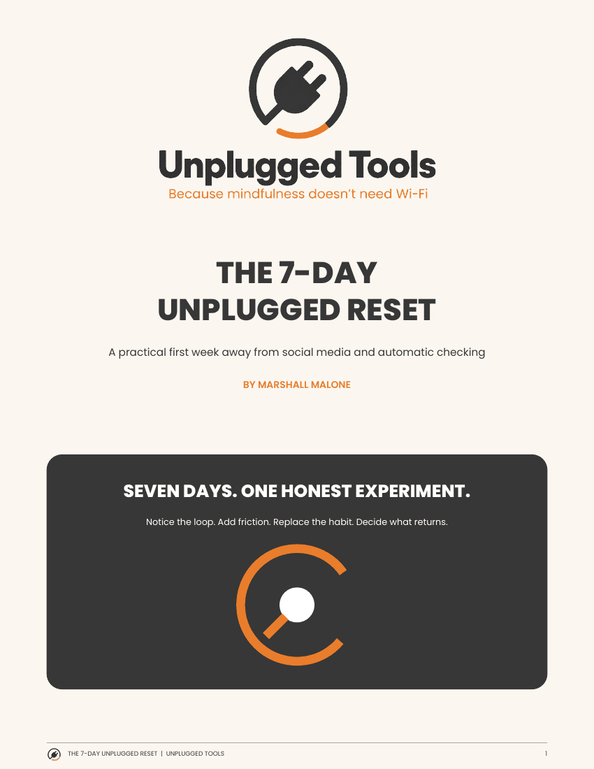 The 7-Day Unplugged Reset printable workbook