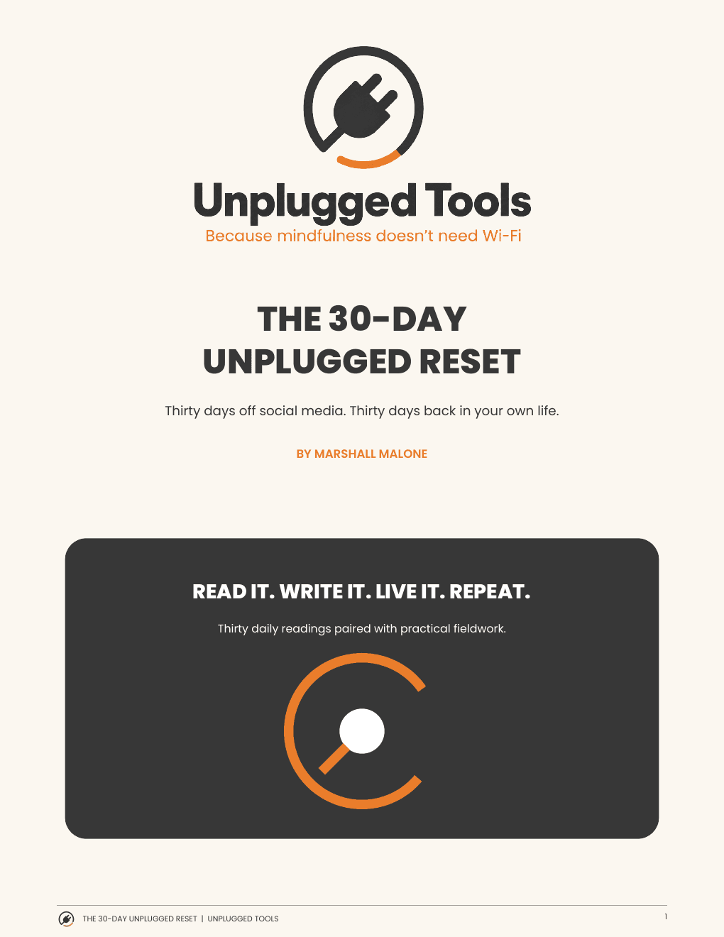 The 30-Day Unplugged Reset printable workbook